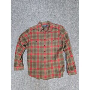 Polo Ralph Lauren Long‑Sleeve Epaulet Utility Shirt Red Brown Woodsman Plaid XL